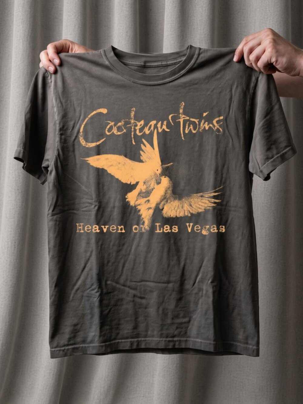 Cocteau Twins Heaven or Las Vegas Band Tee Men's Charcoal Vintage Style NWT